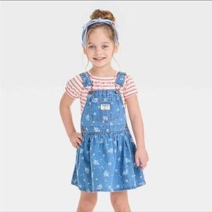 OshKosh B'gosh Blue Floral Overall Dress